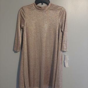 Mock Neck Rose Gold Dress